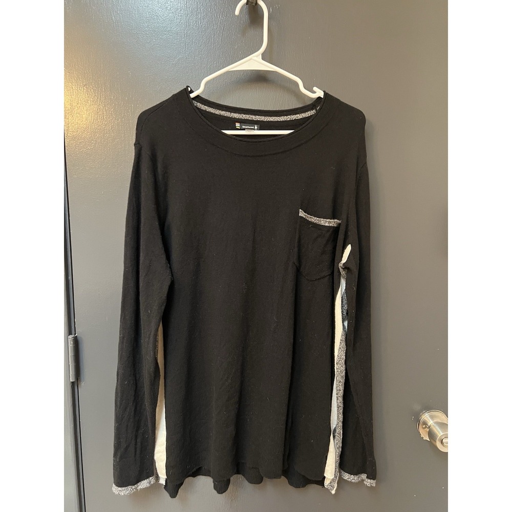 Smartwool Women's Black White Shadow Pine Pocket Sweater Size XL